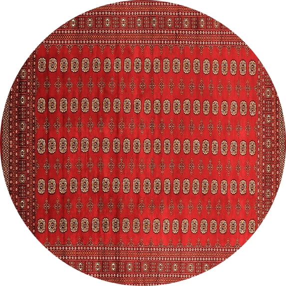 Ahgly Company Indoor Round Oriental Orange Industrial Area Rugs, 6' Round