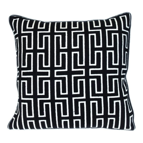 HomeStock Medieval Majesty Transitional Geometric Design 20" x 20" Square Throw Pillow, Modern Decorative Pillow for Living Room Sofas and Couches-Color:Black