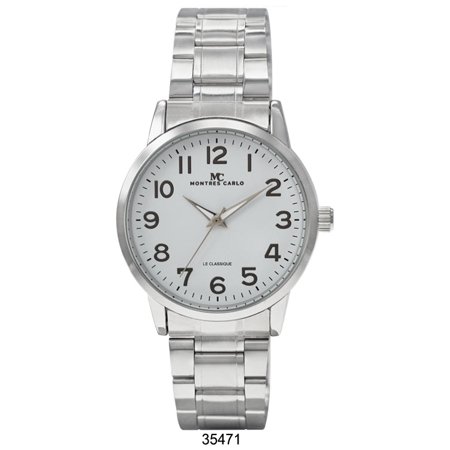 Silver/White 38mm-milano-expressions-metal-band-watch-3547