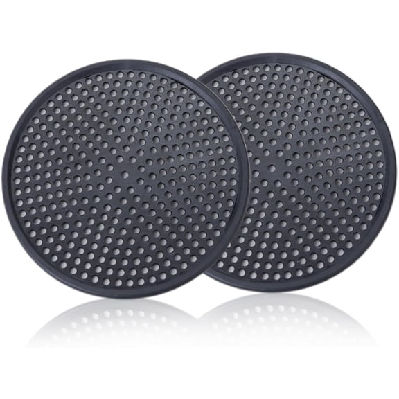 2PCS Shower Drain Hair Catcher/Strainer, Stopper for Stall Drain/Bathroom Floor Drain, Stainless Steel and Silicone Shield (4.7 inch) (Black) Black