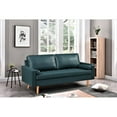 thumbnail image 3 of Uspridefurniture Partone 57.9'' Vegan Faux Leather Square Arm Loveseat, Dark Ocean Blue, 3 of 5