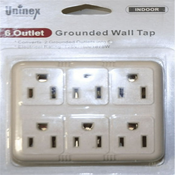 Uninex 6 Outlet Grounded Wall Tap