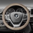 thumbnail image 1 of FH Group Perforated Genuine Leather Steering Wheel Cover Fits 14.5 - Beige, 1 of 4