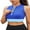Blue, variant on Solid Zipper Swim Tops for Womens Racerback Bikini Tops Built-in Bra