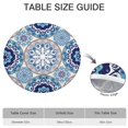 thumbnail image 6 of Elastic Hem Boho Chic Tablecloth with Floral Pattern - Vibrant Round Table Cover for Kitchen - Fits 52 to 56 Inch, 6 of 7