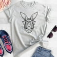 thumbnail image 2 of Hipster Rabbit Shirt, Unisex Women's Men's Shirt, Easter Shirt, Rabbit Shirt, Easter Bunny Shirt, Heather Ash, Small, 2 of 6