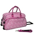 thumbnail image 3 of CalBags Classic Prints 21-Inch Carry-On Rolling Duffel Bag - Fuchsia White Greek Key, 3 of 6