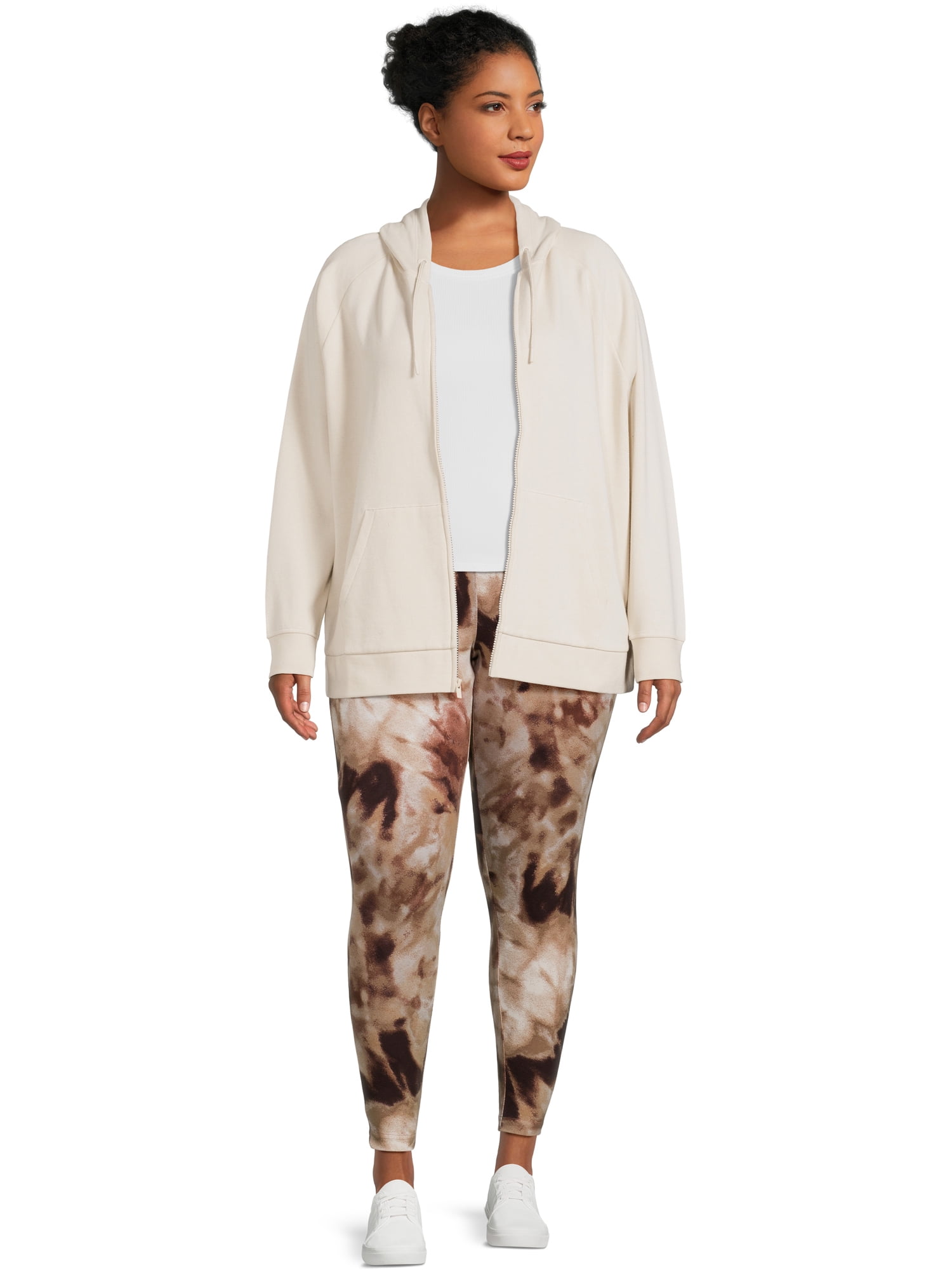 Terra & Sky Women's Plus Size Full Zip Fleece Hoodie