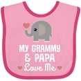 thumbnail image 3 of Inktastic Grammy and Papa Love Me Grandchild Boys or Girls Baby Bib, 3 of 4