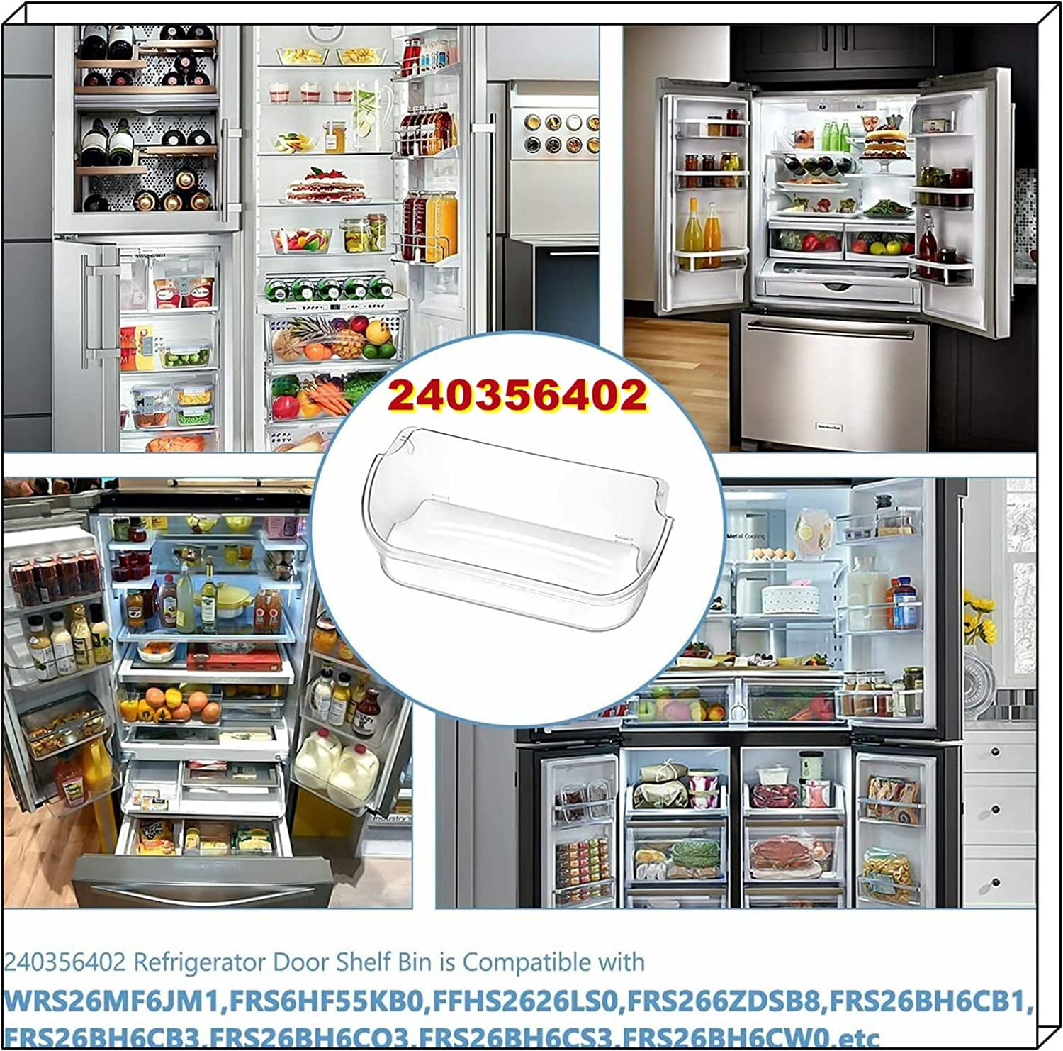 UPGRADE 240356402 Refrigerator Door Bin Replacement Part, Compatible with Refrigerator Door Shelf FGUS2642LF0 FGHS2644KF2, LGUS2642LE0 FRS6LF7FBA LFSS2612TF0 FFSS2615TS0 Door Bin