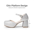 thumbnail image 4 of DREAM PAIRS Girls' Platform Mary Jane Pumps Chic Chunky High Heel Dress Shoes with Rhinestone Buckle Comfortable Square Toe Party Shoes for Kids, 4 of 6