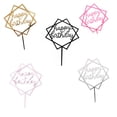 thumbnail image 2 of Square Happy Birthday Cake Topper Acrylic Insert Cake Card DIY Glitter Cupcake Smash Candle Stick, 2 of 9