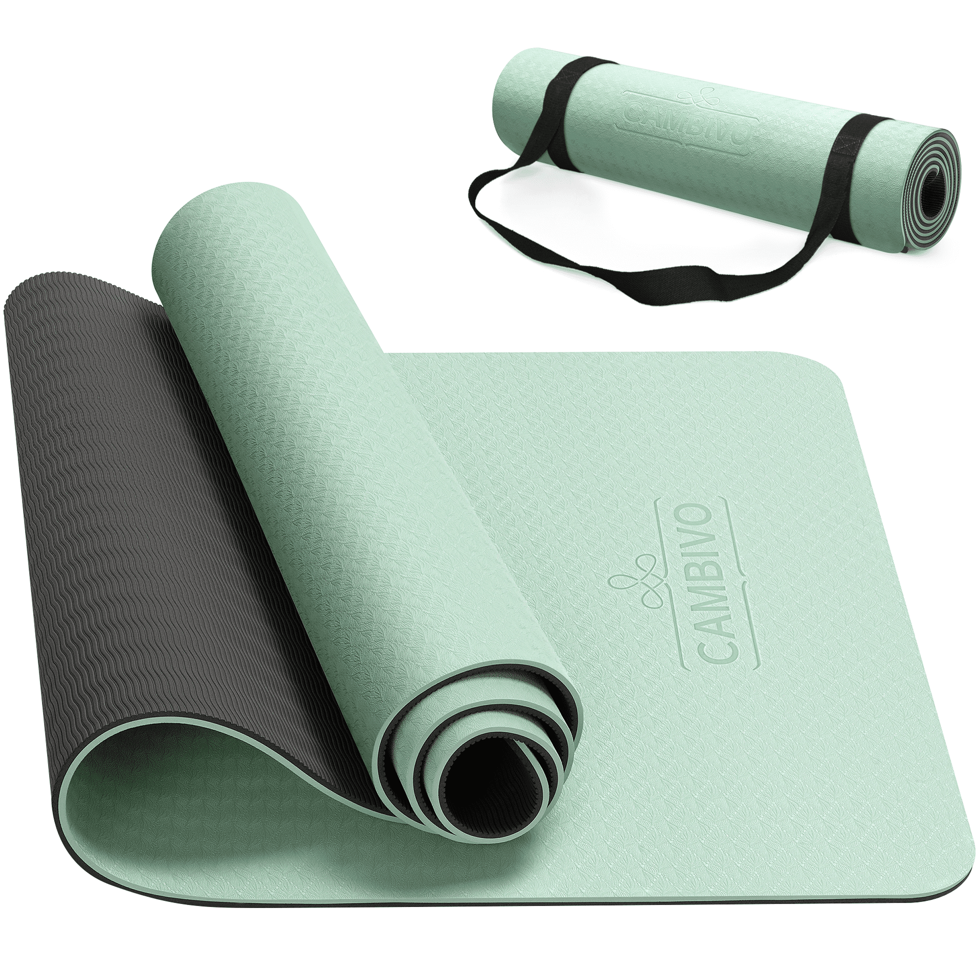 Cambivo 6mm Thick Yoga Mat, Mint Green photo 1