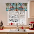 thumbnail image 2 of Valances for Windows Christmas Flamingo Snowman Cartoon Style Rod Pocket Short Curtain for bathroom living room bedroom Beach Blue Ocean 1 Panel 54x18in, 2 of 7