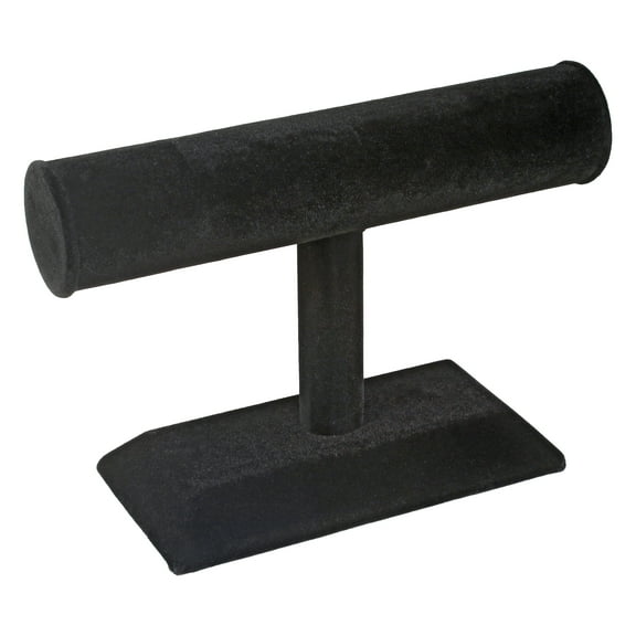 Black Velvet 1 Round T Bar Jewelry Display, 7 1/2" x 4 7/8"