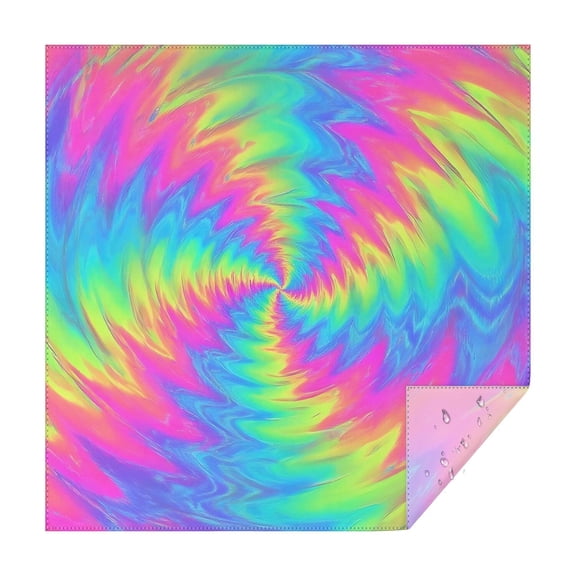 Colorful Tie Dye Mandala Pattern Square Tablecloth,Waterproof Square Table Cover,Wipeable Spillproof Washable Table Cover for Home Kitchen Party Decor 42"X42"(107x107cm)