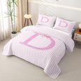 thumbnail image 3 of Manfei Initial Letter D Design Twin Quilt Set,Abstract Line Art Twin Coverlet Set,3-Piece,1 Bedspread and 1 Pillowcase, 3 of 7