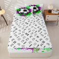 thumbnail image 4 of Homewish 3D Football Soccer Print Zipper Twin Comforter Sets with Fitted Sheet and 2 Pillowcases For Kids,Ball Games Sport Theme Zipper Bedding Set,Reversible,4-Piece, 4 of 7