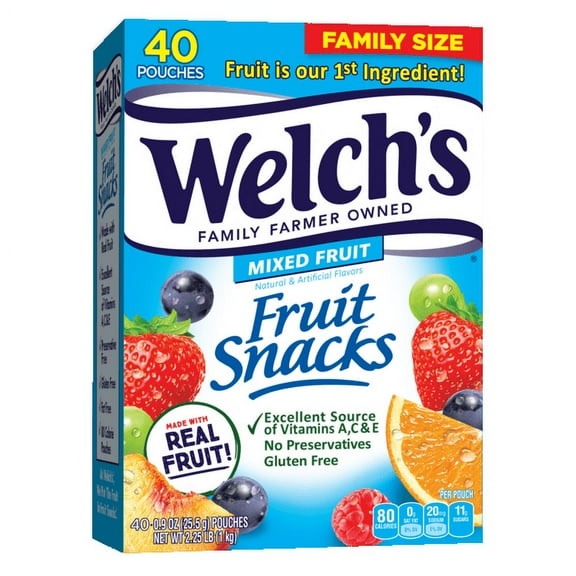 Welch's Mixed Fruit Snacks Value Pack, 0.9 Oz., 40 Count