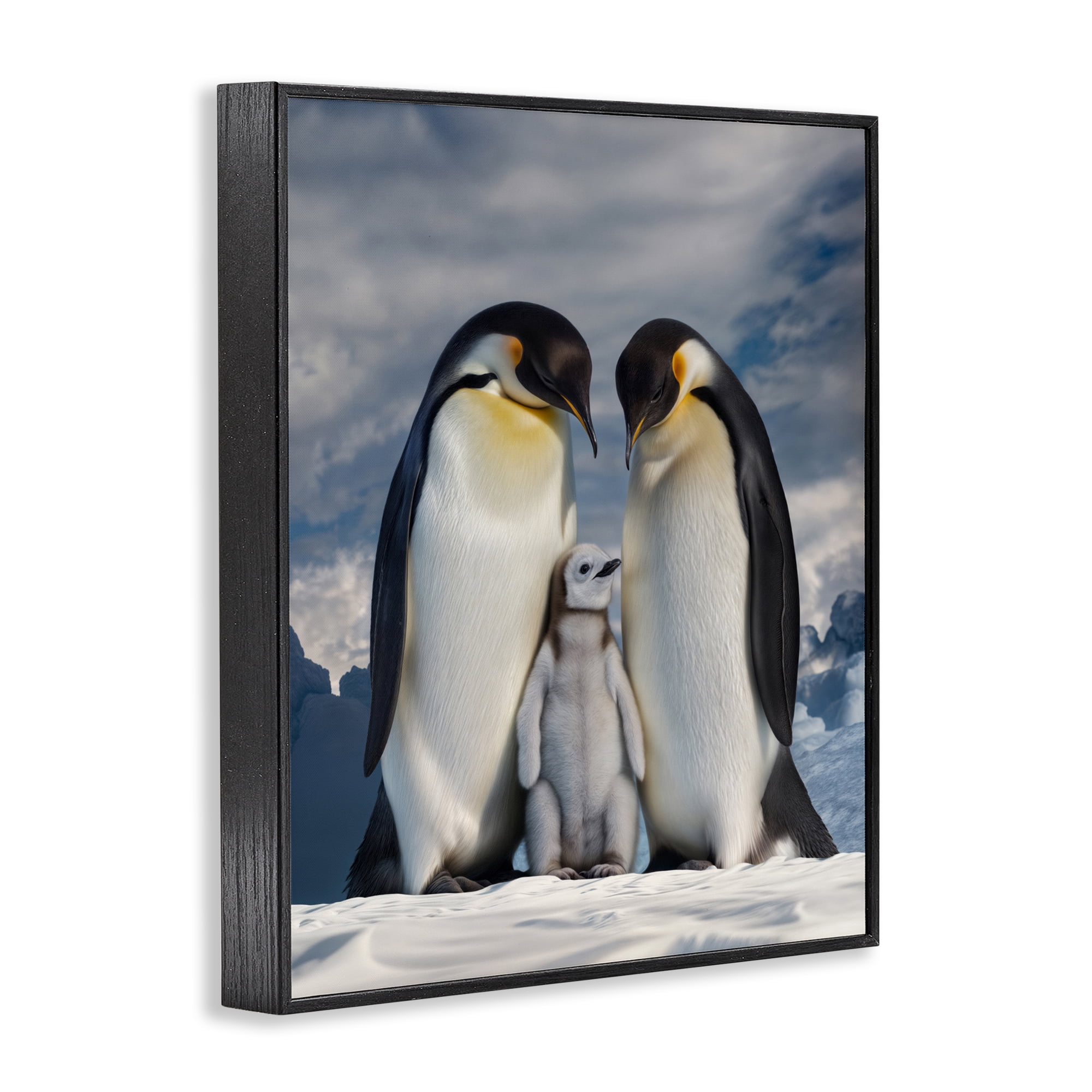Stupell Industries Penguins In The Wild Black Framed Giclee Art, design by Scott Stulberg