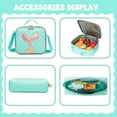 thumbnail image 3 of Mermaid Kids Rolling Backpack with Wheels for School Girls Bookbag with Lunch Box Pencil Case Luggage Ages 6-8 Green, 3 of 7