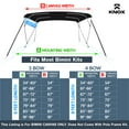 thumbnail image 2 of KNOX Universal 4 Bow Bimini Top Replacement Canvas, Bimini Top Canvas Only with Zip-On Storage Boot, 600D Marine Grade, Waterproof, Fadeproof Sun Shade Boat Canopy, No Frame, 79-84"W, Black, 2 of 7