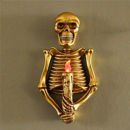 

Delivery On Time!!Wall-mounted Skull Flame Lamp Halloween decoration Lights Scary style home red Night Light 25×14×4cm Battery powered