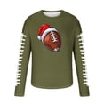 thumbnail image 4 of Fnnxeal Mens T-Shirts, Long Sleeve Christmas Print Fall Winter Shirt for Men Army Green, 4 of 5