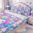 thumbnail image 3 of Manfei Amphibian Axolotl Print Zipper Twin Comforter Sets with Fitted Sheet and 2 Pillowcases,Aquatic Animal Zipper Bedding Set,Colorful Stars Reversible,4pcs, 3 of 7
