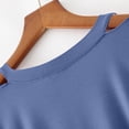thumbnail image 7 of Women's Loose Fit V Neck Short Sleeve Comfy Regular Tank Tops Summer Casual Soft Lightweight T-Shirt Tee | CSEONE,Blue XL, 7 of 7