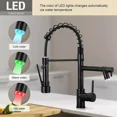 thumbnail image 4 of Senlesen Matte Black Ceramic Swivel Single Handle Kitchen Faucet, 4 of 12