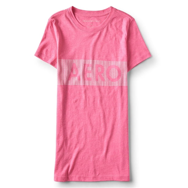 Aeropostale - Camiseta gráfica con logo para mujer, rosa, grande Aeropostale Camiseta gráfica