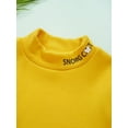 thumbnail image 6 of TiaoBug Toddler Kids Girls Winter Long Sleeve Undershirt Basic Solid Color Casual Thermal Underwear Top Yellow 9-10, 6 of 7
