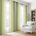 thumbnail image 5 of Topfinel YellowGreen Faux Linen Ombre Sheer Curtains,Semi Voile Gradient Rod Pocket Curtains for Bedroom and Living Room, Set of 2 Window Curtain Panels, 54 x 96 Inch Long, 5 of 12
