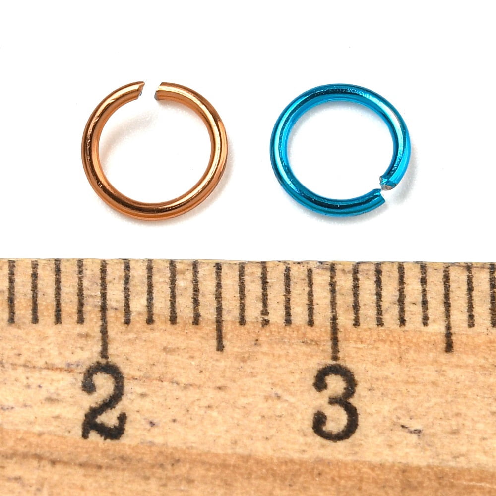Aluminum Wire Open Jump Rings Mixed Color 6x0.8mm 4.4~5mm inner diameter about 350pcs/compartment about 8400pcs/box
