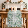 thumbnail image 2 of Table Runner 48 Inches Long for Kitchen Dining, Eucalyptus Leaves Dresser Scarf Farmhouse, Dining Table Decorations for Wedding/Parties, Spring Daily Flowers Plants Gray Plaid 13 x 48 In, 2 of 8