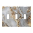 thumbnail image 2 of Dailycode Light Switch Plate Covers 2 Gang Wall Plate Plastics Outlet Covers for Kitchen Home Office Decor White Gold Marble, 2 of 8