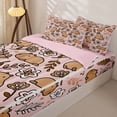 thumbnail image 3 of Erosebridal Cute Floral Capybara Zipper Twin Comforter Sets with Fitted Sheet and 2 Pillowcases,Rustic Plant Flower Zipper Bedding Set For Girls,Pink Reversible,4pcs, 3 of 7