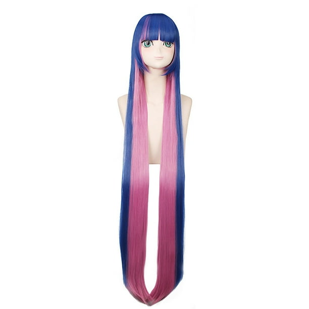 Peluca para cosplay, disfraz de anime, 120 cm, pelo sintético