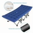 thumbnail image 3 of TOPCHANCES Folding Bed Cot, Folding Camping Cot Guest Bed with Cushion & Carry Bag, 75*28inch, Navy&Gray, 3 of 7