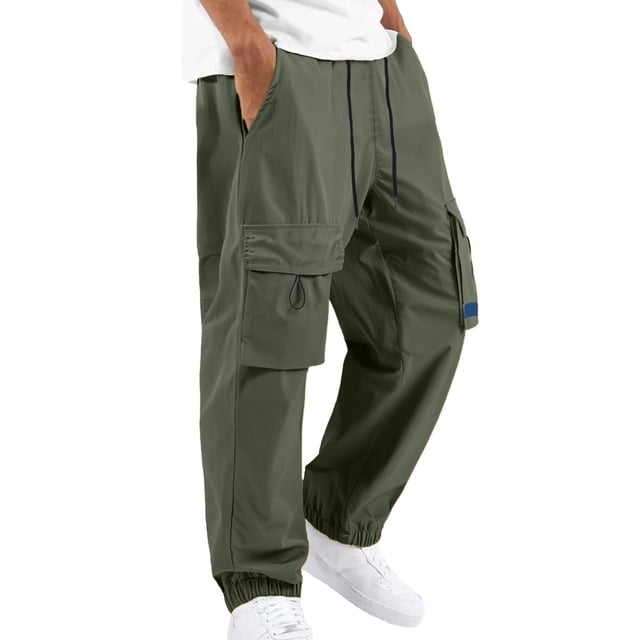 Pantalones cargo de pana para hombre - Corte jogger cónico - Poliéster, ropa urbana, múltiples bolsillos, tallas S-XXL