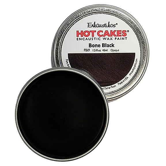 Enkaustikos Hot Cake Encaustic Wax Paint, 1.5 oz. Tin, Bone Black