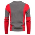 thumbnail image 3 of qucoqpe Men's Casual Color Block Long Sleeve Crewneck Cable Knit Pullover Sweater, 3 of 5