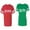 Men Red / Women Green, variant on Broom Bride Matching Couple Cotton Jerseys (Men Red / Women Red) (Men L / Women L)