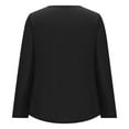 thumbnail image 5 of hotojiny Womens Tops Long Sleeve V Neck Casual Solid Blouses Fashion Irregular Hem Loose T Shirts Lightweight Tees, 5 of 6