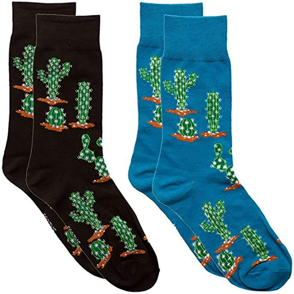 Foozys Men’s Fun Outdoors Themed Novelty Crew Socks | 2 Pairs in Two Colors (Route 66)