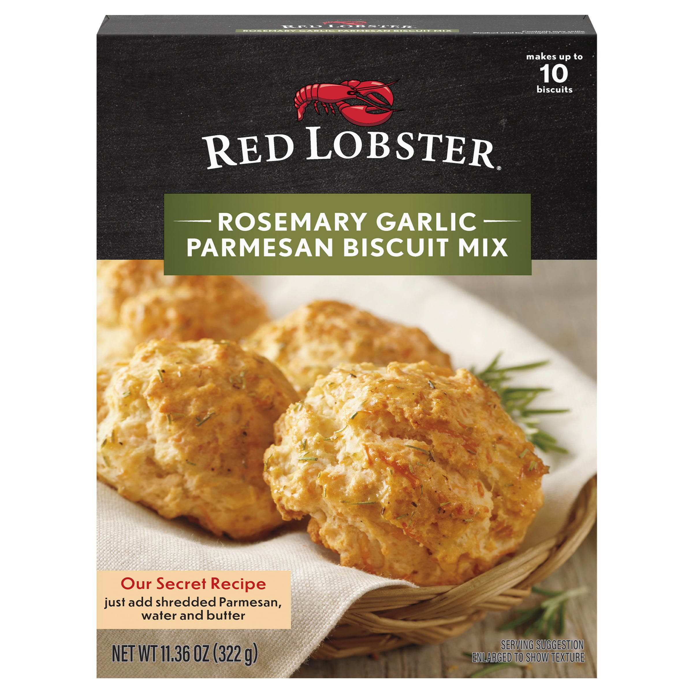 Red Lobster Rosemary Garlic Parmesan Biscuit Mix, Rosemary Garlic Herb Seasoning Included, 11.36 Oz Box
