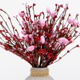 thumbnail image 7 of Valentines Day Decorations Gifts Heart Picks - 8 Pcs Artificial Red Berry Flower Stems Heart Shaped Picks for Home, Restaurant Decor, Wedding (Red Pink), 7 of 7