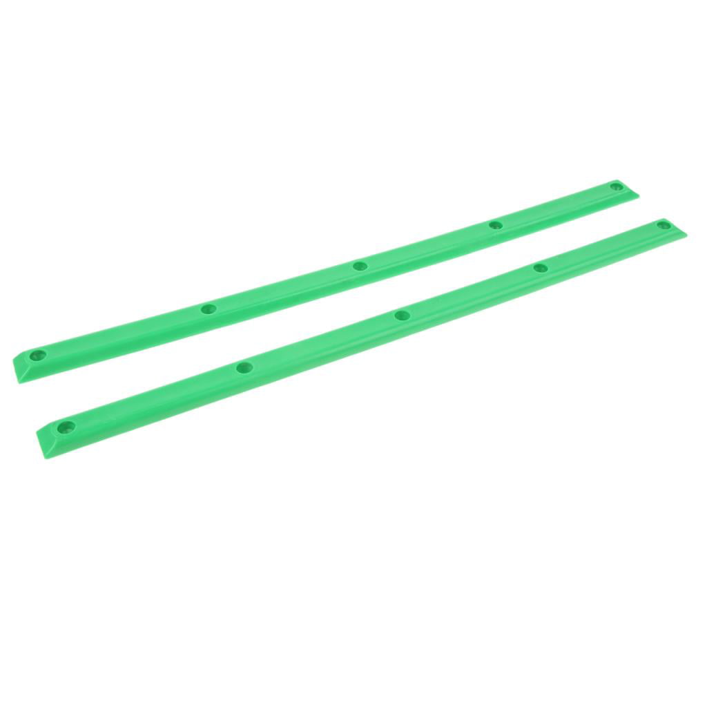 2pcs Skateboard Rails With 10 Screws Reduce Friction Accessories Green 