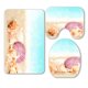 thumbnail image 1 of ABPHQTO Juego de alfombras de baño de 3 piezas con diseño de conchas marinas, arena, océano, verano, playa, alfombrilla de contorno y tapa de inodoro, 1 of 2